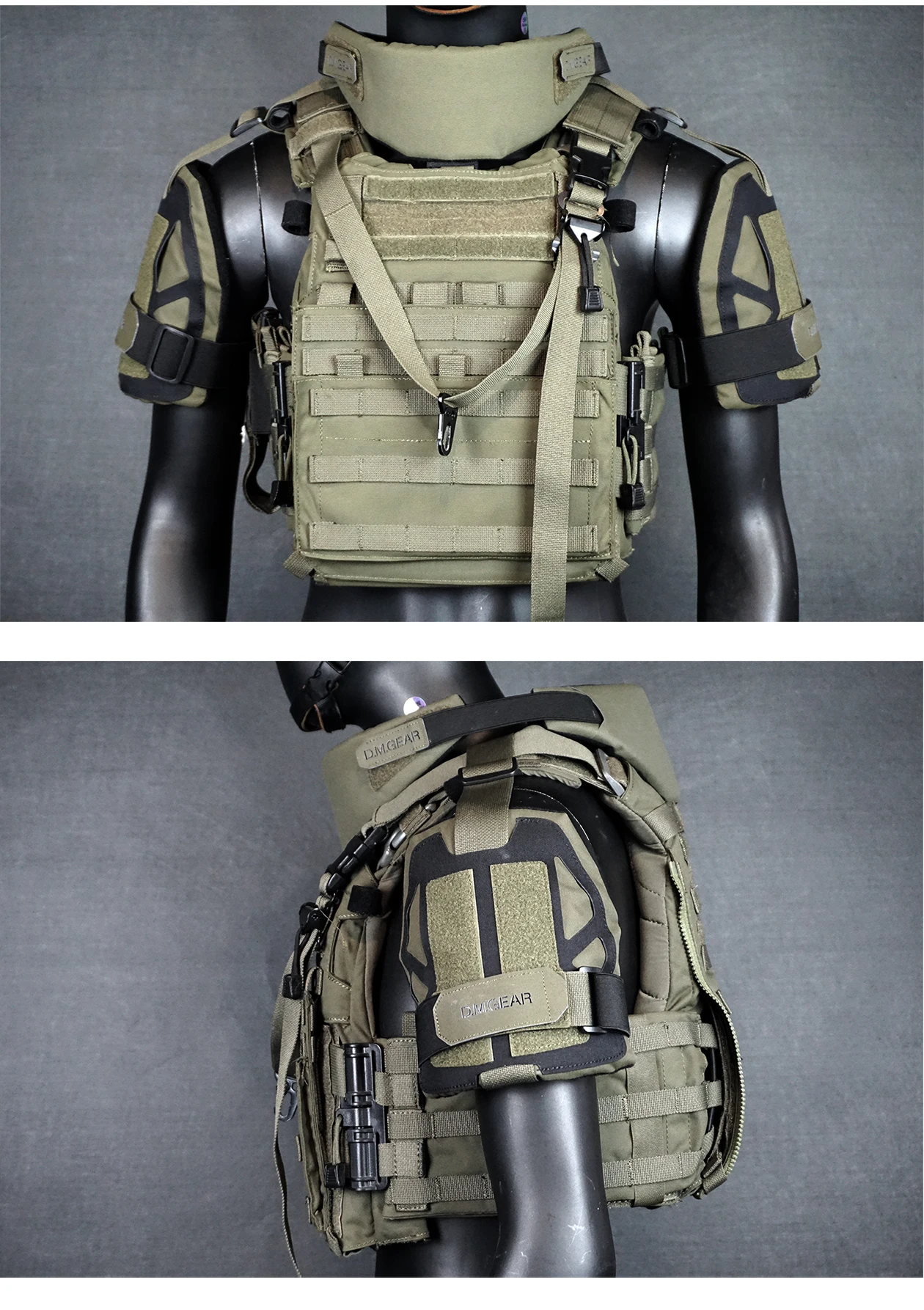 DMgear Steel Series - Tactical Vest Universal Shoulder Pads Shoulder Armor Compatible With All Tactical Vests