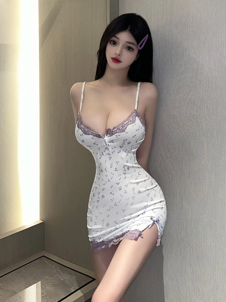 

Сексуальная юбка с низким вырезом на бретельках и цветочной кружевной отделкой, высокая талия, чистое желание, нежное винтажное облегающее платье в стиле ретро с милым цветочным принтом...