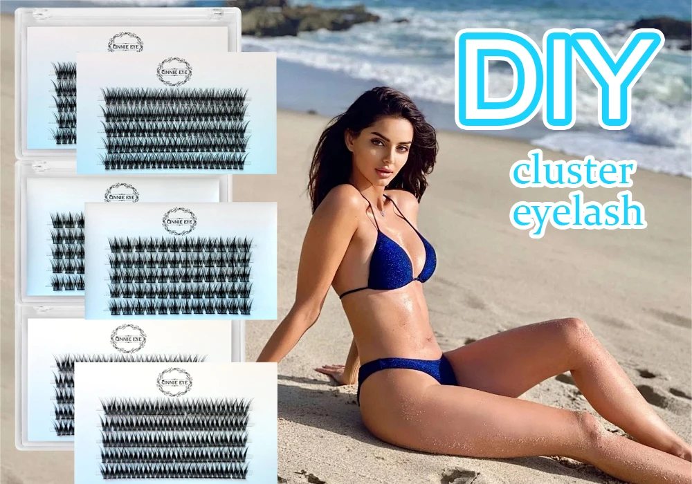 Neue Cluster Bundles DIY individuelle Wimpern verlängerung vorgefertigte Volumen Wimpern fächer 50d 6d 5d wispy falsche Wimpern Puppe Fuchs Auge – Detail 1