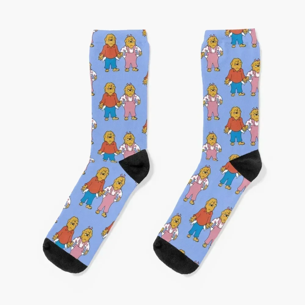 Brother and Sister Berenstain Bears Broke Socks soccer anti-slip bright garter Boy Socks Women's