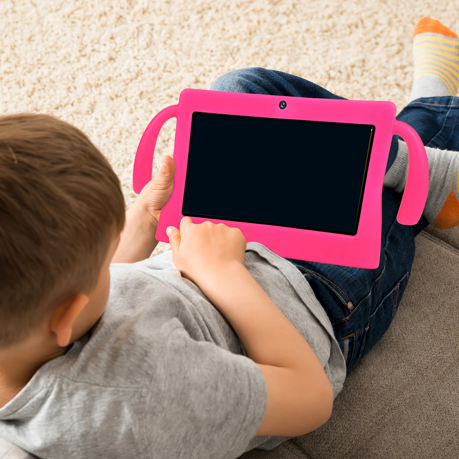 

Heavy Duty Silicone Cover for Q88 7 Inch Tablet Pc with Handle Kids Friendly Protection Shockproof Fit Secure Easy Install