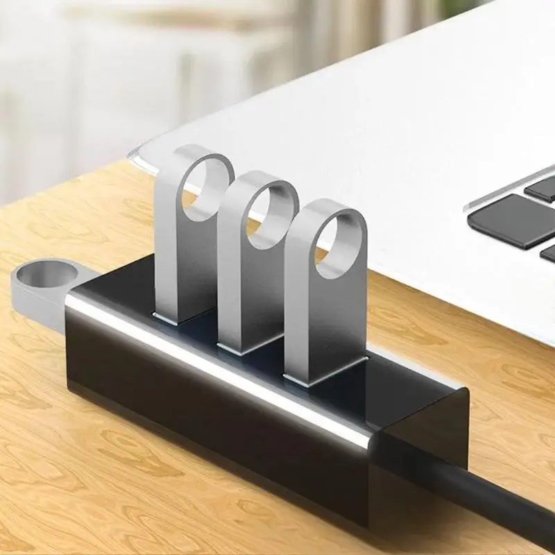 4-Port USB 2.0 Hub mit Netzteil – Hochgeschwindigkeits-Multi-USB-Splitter für PC Laptop, Plug & Play Mini tragbarer Daten-Hub