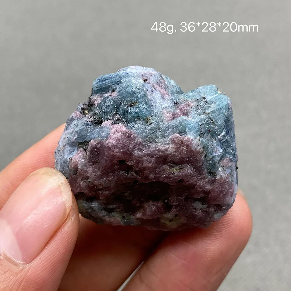 100% natural aquamarine ruby ​​rough ore specimen crystal stone collection