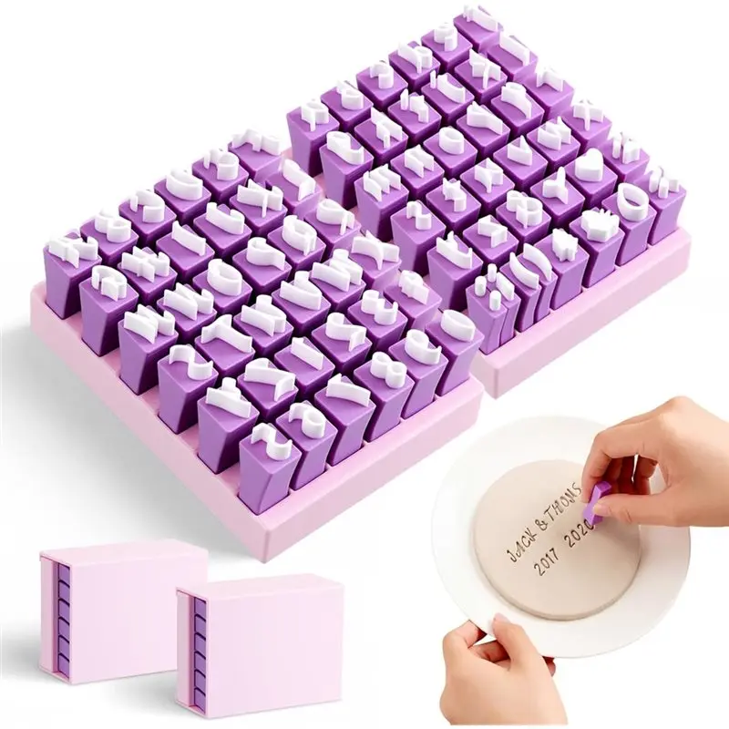 

Alphabet Stamps Set 72Pcs For Clay, 1/2" For Ceramics DIY Pottery Letter Stamps For Clay Stepping Stone Mold 12.7Mm