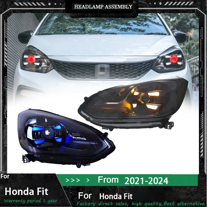 

Совершенно новые автомобильные аксессуары, фара, модифицированные светодиодные фары DRL, фары для Honda Fit Jazz 2020-2023, стиль Macan