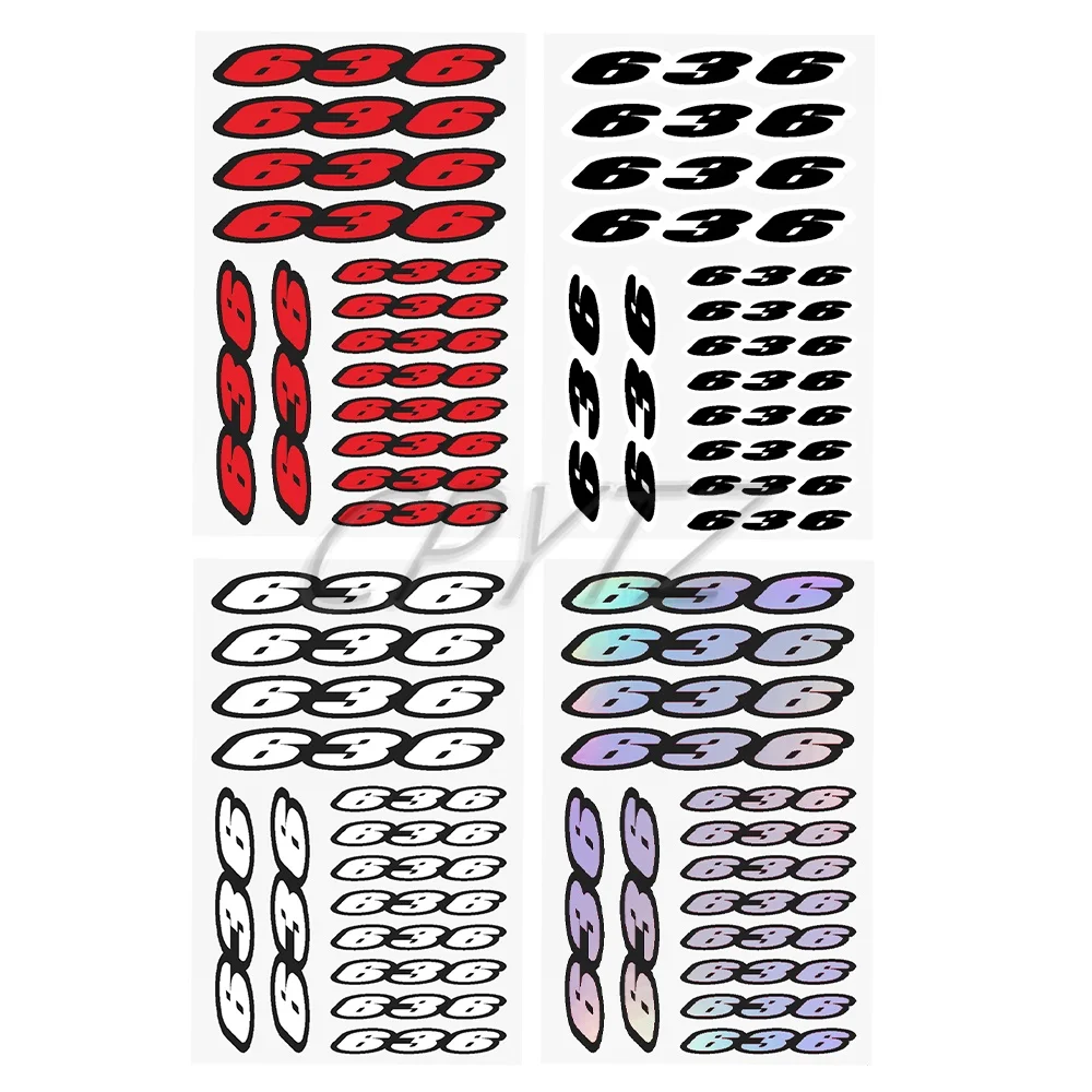 Fit for Ninja ZX-6R ZX636 Number 636 Motorcycle Digit Stickers Motorcross Body Universal Deco Decal Tail Sides Stickers