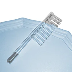 Pettine per capelli rimozione della forfora vetro leviga la sonda a forma di pettine per capelli per ugelli a bacchetta facciale ad alta frequenza luce viola