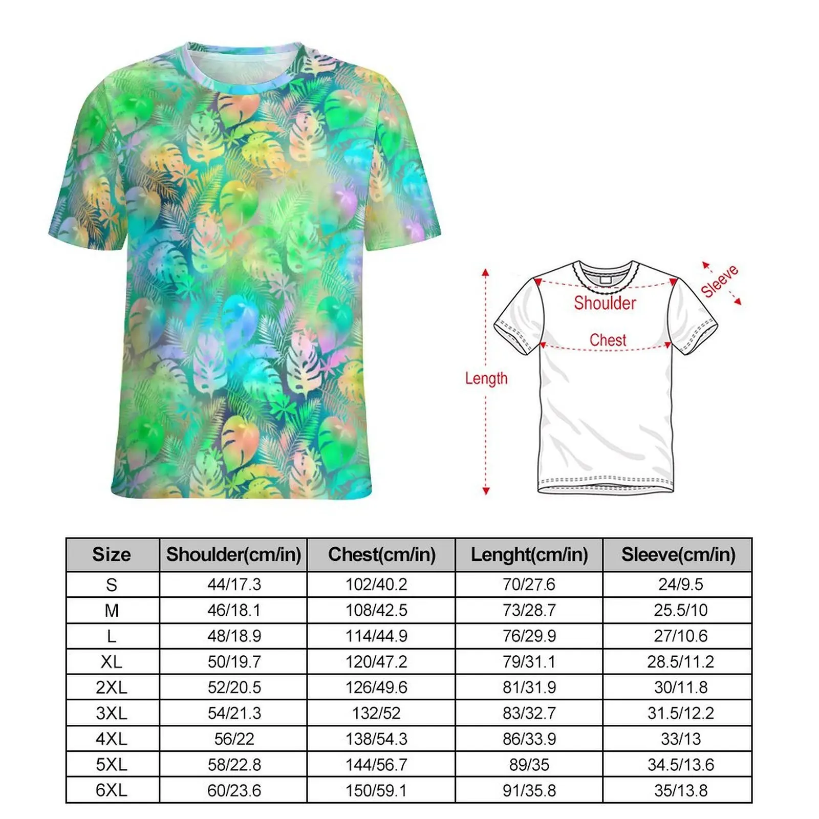 Man Tropical T Shirt Colorful Palm Leaves Fashion T-Shirts Short Sleeve Printed Tshirt Hot Sale Beach Funny Plus Size Top Tees