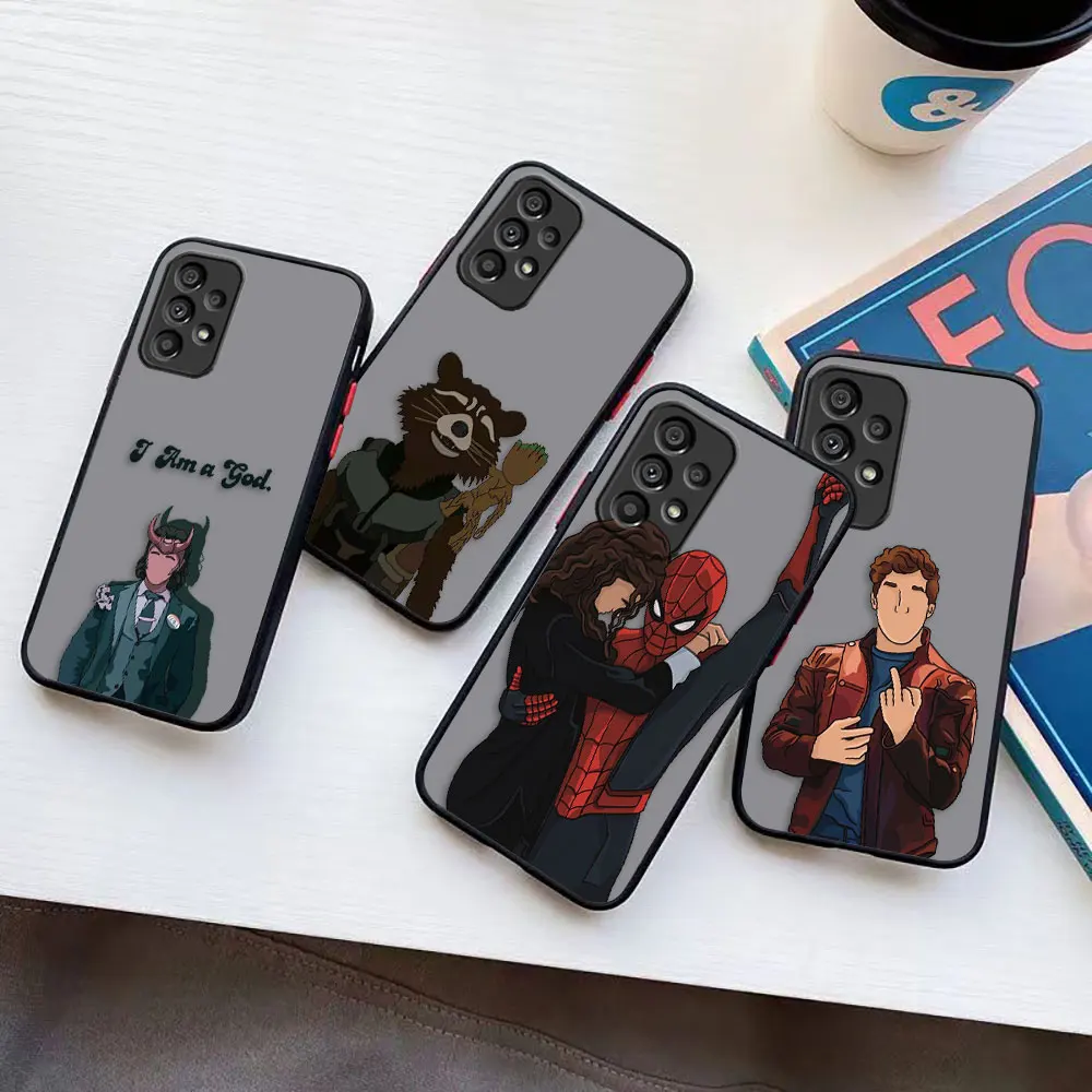 Case for Samsung Galaxy A72 A71 A53 A52 A51 A50 A42 A32 A33 A30 A23 A22 A21S A20S 5G 4G LITE Case Marvel Avengers Heros Faceless