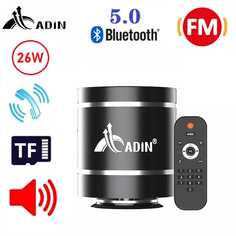 26w Adin Vibro Speaker Bluetooth Portable Music Center Vibration Speaker Anti-neighbor Soundbar Mini Wireless Subwoofer Speakers