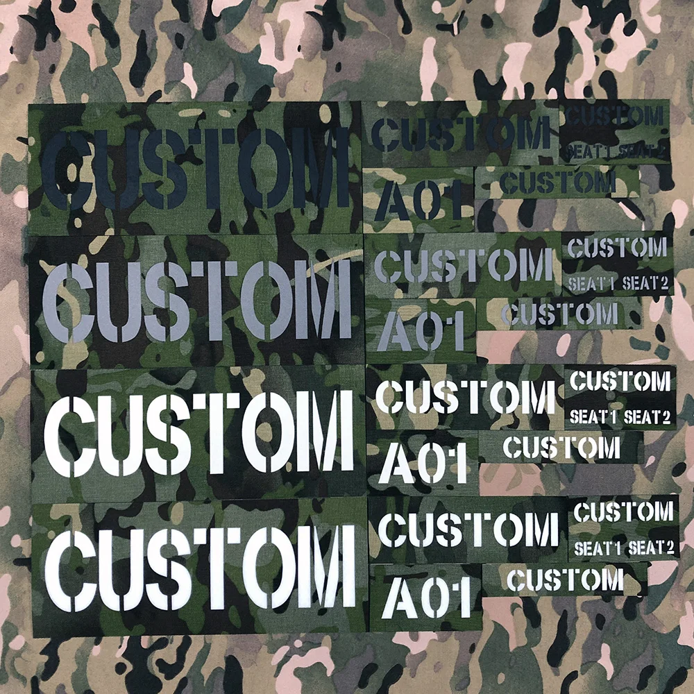 Tropic Multicam Laser Cut IR IFF Infrared Reflection Luminous Reflective Material Custom Call Sign Name Tape Patch