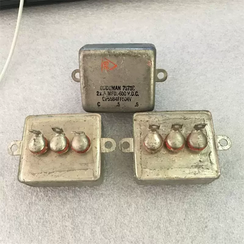 Antique American GUDEMAN 2X 0.5UF Generation 0.47uf600V Gallbladder Coupling Oil Immersed Capacitor