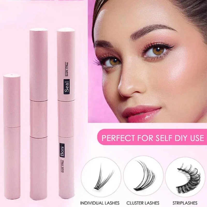 Dual Head Eyelash Glue Lash Bond and Seal Kit Odorless Quick Dry Waterproof Low Irritation Super Strong Hold Lash Raincoat