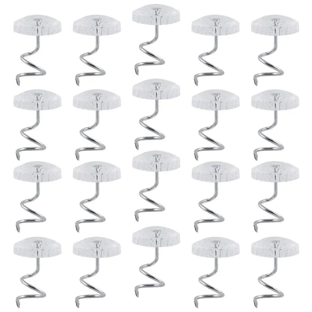 Multipurpose Tack Pins Clear Head Upholstery Twist Pins Furniture Fasteners Sofa Stud Nails for Household