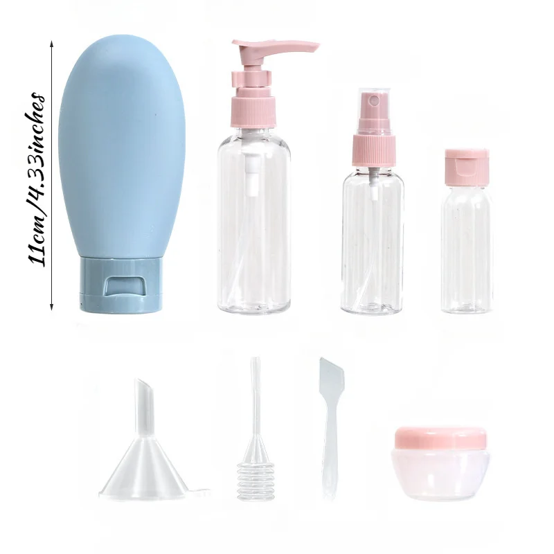 11pcs Portable Tool Perfume Bottle Set Spray Lotion Shampoo Shower Tube Bottling Refill Cosmetic Travel Liquid Container