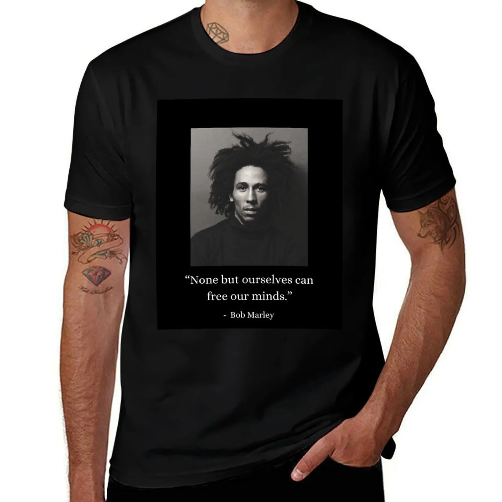 

None But Ourselves - Bob Marley T-Shirt plus size clothes korean fashion fashion shirts tees mens cotton t shirts