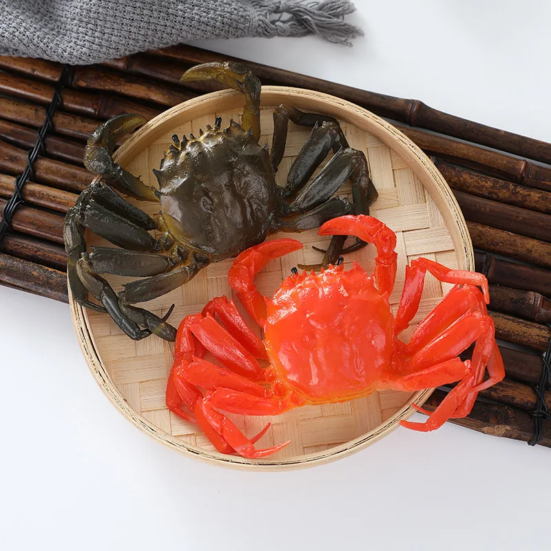 Simulation Hairy Crab Artificial Fake Seafood Aquatic Products Store Decoration Model Decor Ornament Toy Props 2pc/lot