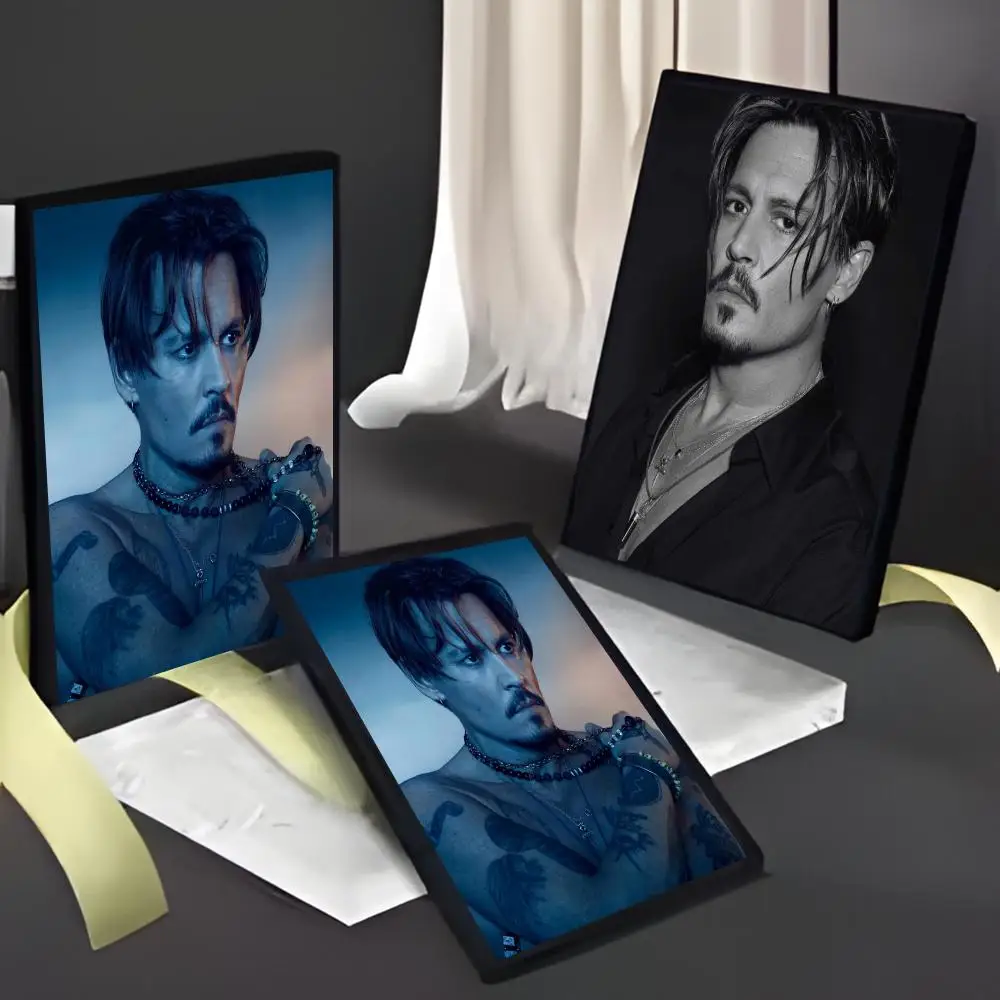 الممثل التلفزيوني J-Johnny Depp اللوحة الخط HD مقاوم للماء قماش المشارك الفن: الجمالية جدار ديكور المنزل والبار والمزيد