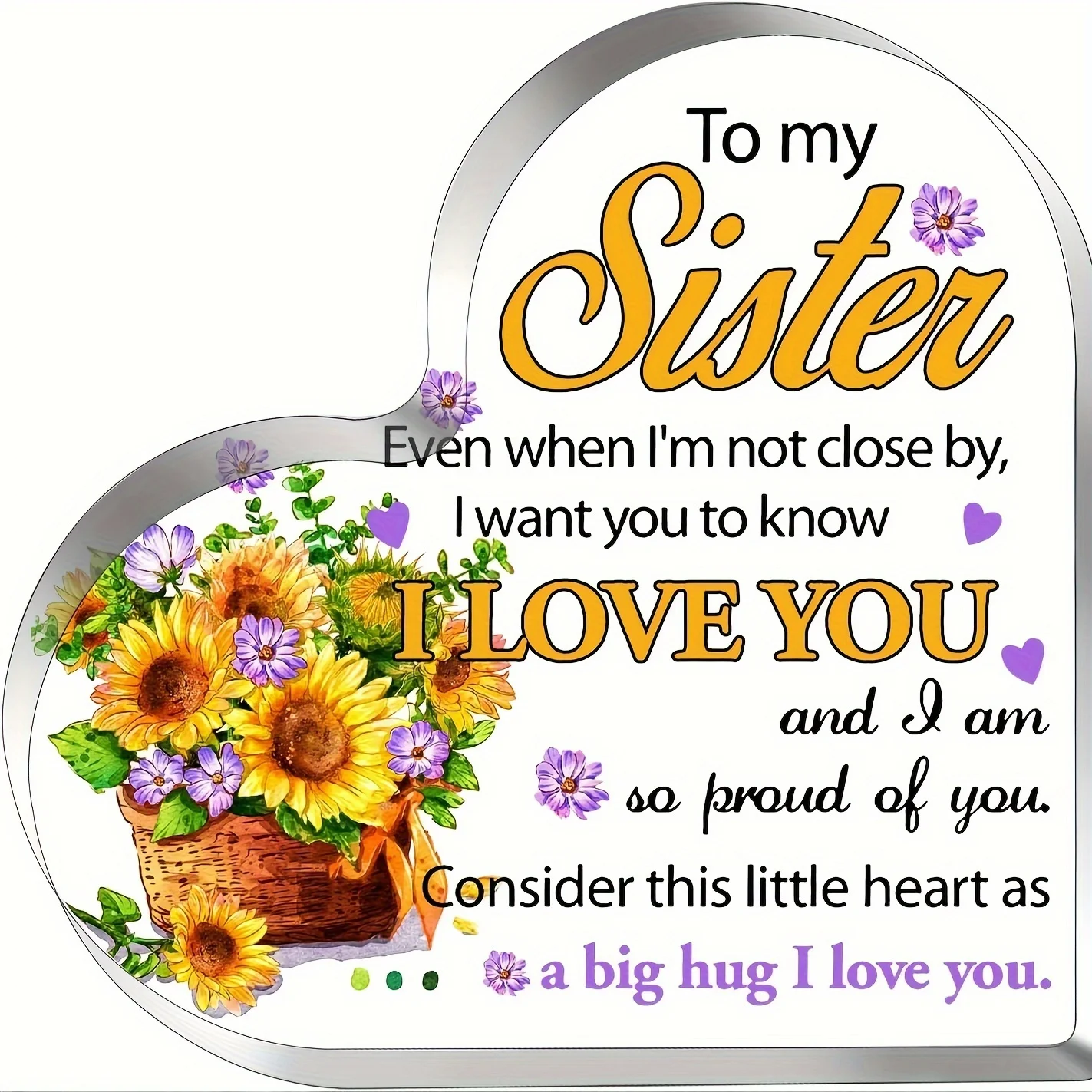 هدايا الأخت من هدايا عيد ميلاد الأخت الأخت، ديكورات مكتبية من الأكريليك، هدايا زفاف مثالية لعيد الشكر والكريسماس للكبار