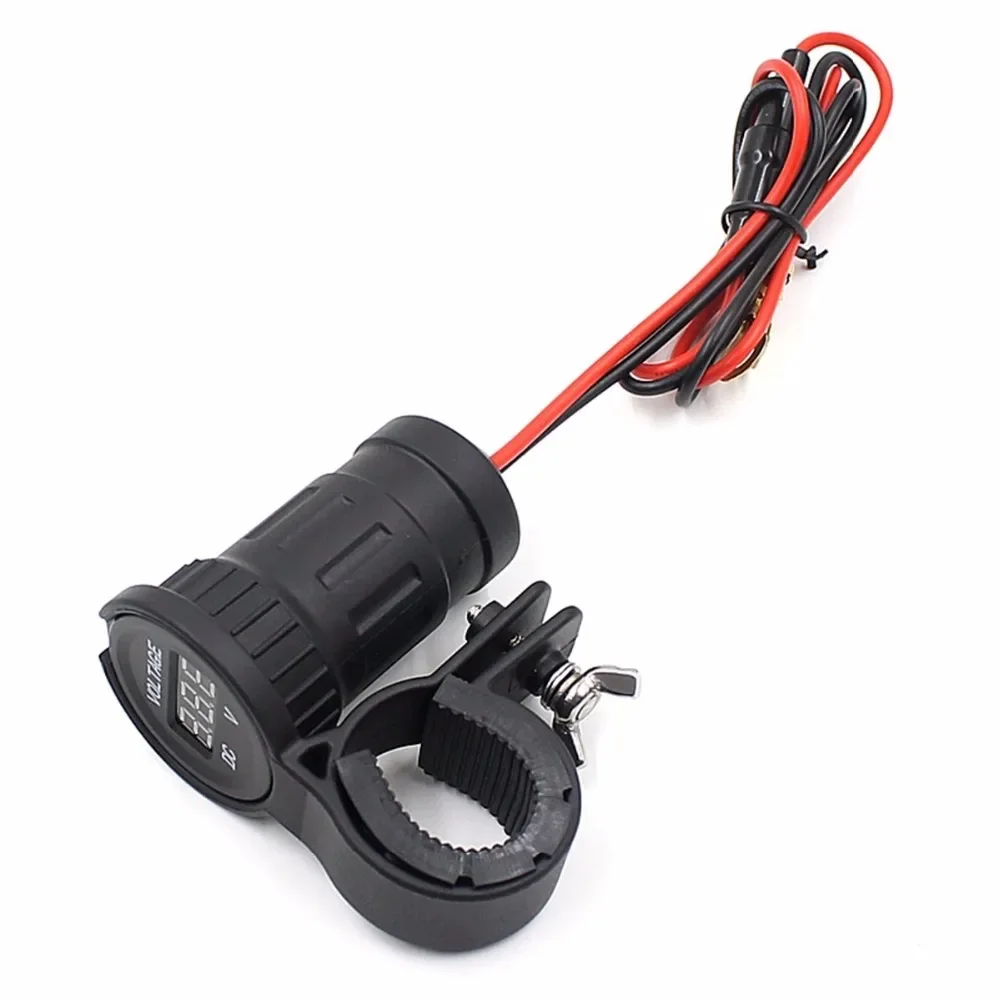 Motorcycle Voltage Display Dual USB Charger Power Adapter for Phone MP3