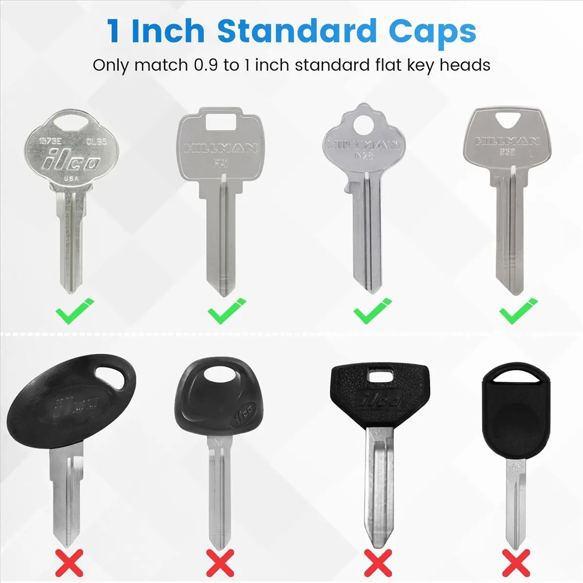 أغطية مفاتيح ABQR 24 مع غطاء مفتاح مرن لسهولة التعرف على مفاتيح الباب، متعددة الألوان