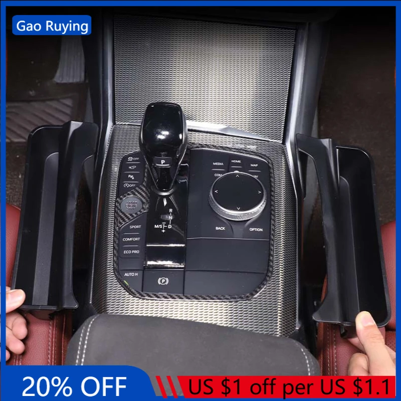 

Gao Ruying For BMW 3 Series G20 2020-24 ABS Black Car Gear Shift Storage Box Tray Both Sides Organizer Interior Car Accessories