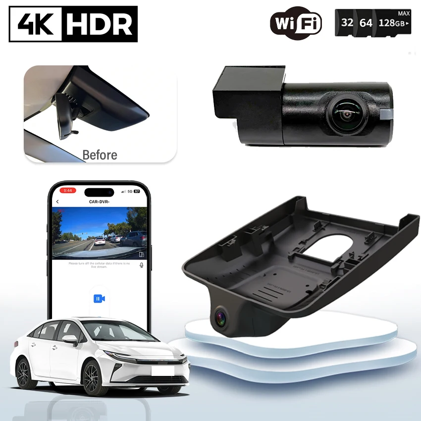 

Video Recorder UHD Plug and Play 4K 2160P Car DVR Dash Cam for Toyota Corolla 2019 2020 2021 2022 2023 2024 2025 2026
