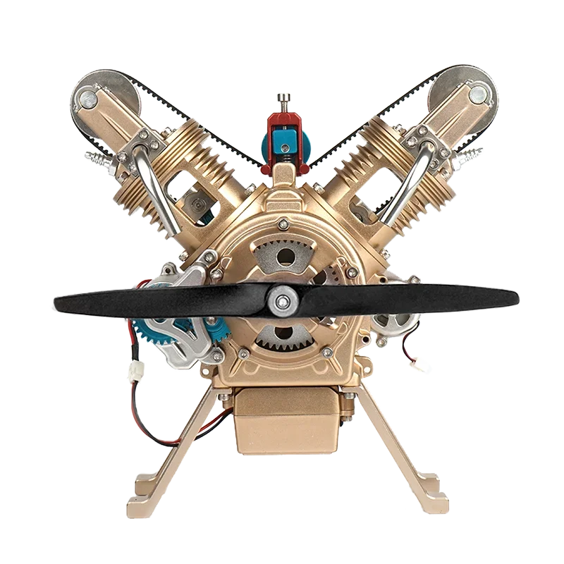 

210 шт. + 3D металлический двухцилиндровый двигатель, модель механической художественной сборки, игрушки, обучающий автомобиль из сплава, подарки для студентов и мужчин