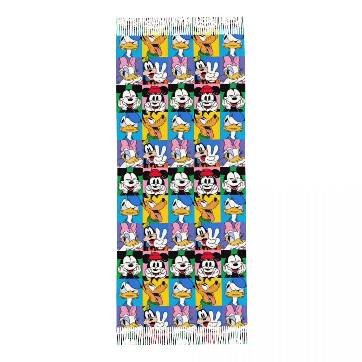 Mickey Minnie Mouse Donald Duck Scarf for Women Winter Warm Cashmere Shawls and Wrap Cartoon Cute Long Large Shawl Scarf Ladies