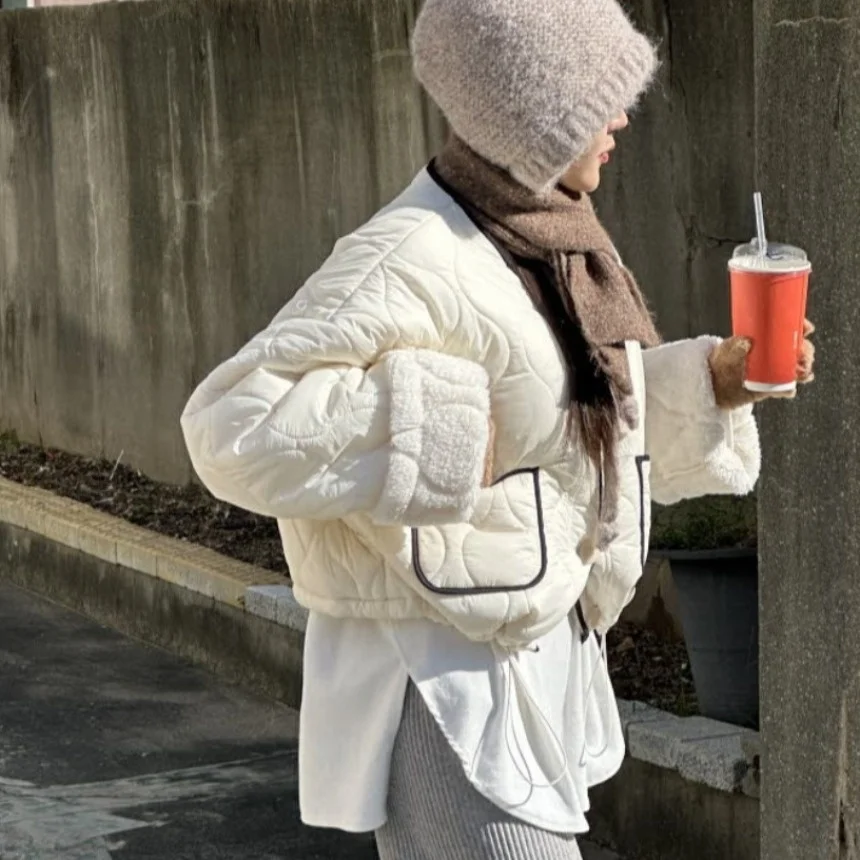 Femmes décontracté ort Sve Long coton Jaet manteau coréen Sle hiver Faion grande taille fourrure intérieure petite taille disponible