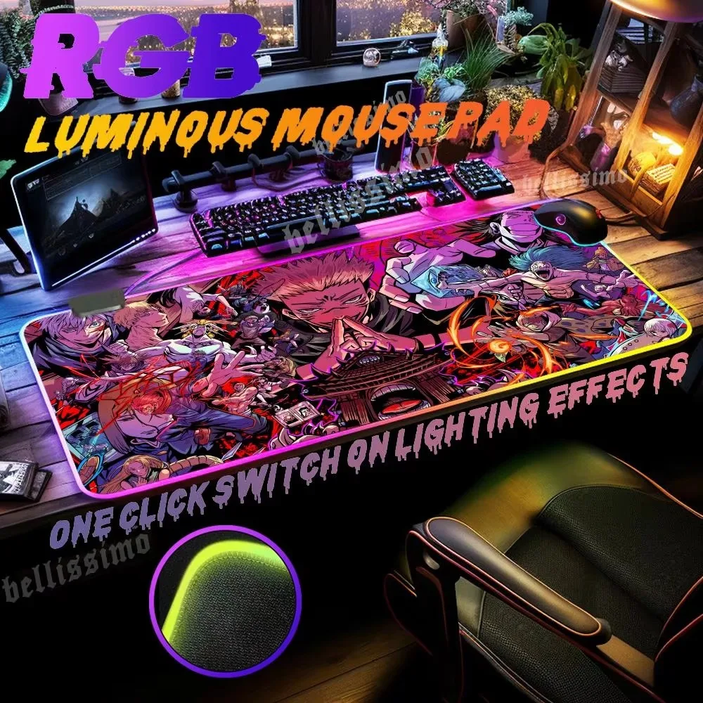 

Handsome Anime Characters Mouse Pad RGB Gaming Mousepad K_kento N_nanami Large Cool Keyboard Pad With Colorful LED Lamp