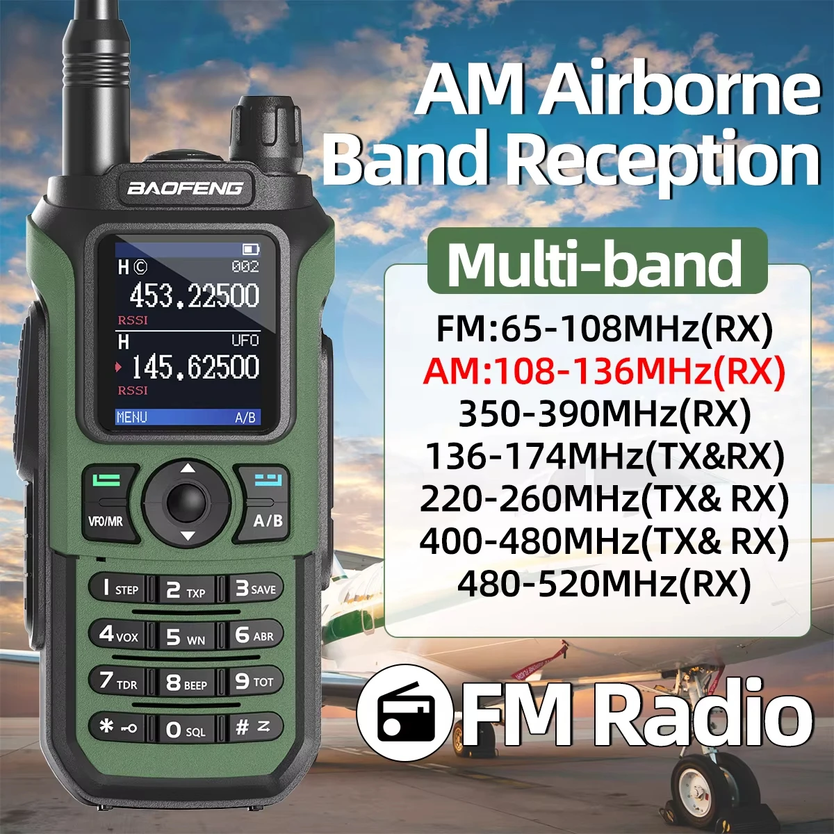 Baofeng UV 21 Pro AM 65-108MHz Six Band Wireless Copy Frequency Type C Charger Two Way Radio Long Range Walkie Talkies