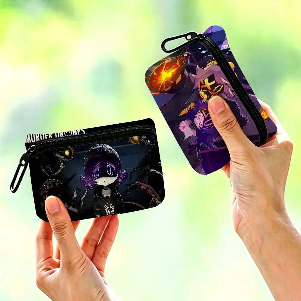 Animated Series M-Murder D-Drones Waterproof Oxford Cloth Zipper Wallet Portable Hanging Small Coin Purse For Travel