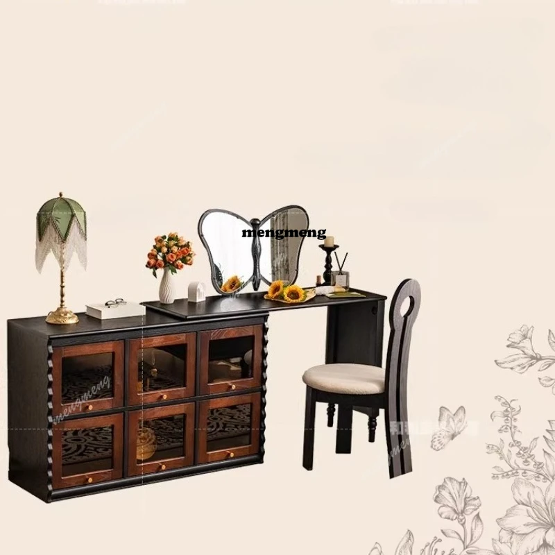 

Французский комод, тумба с ящиками, интегрированный прикроватный туалетный столик, туалетный столик из массива дерева.