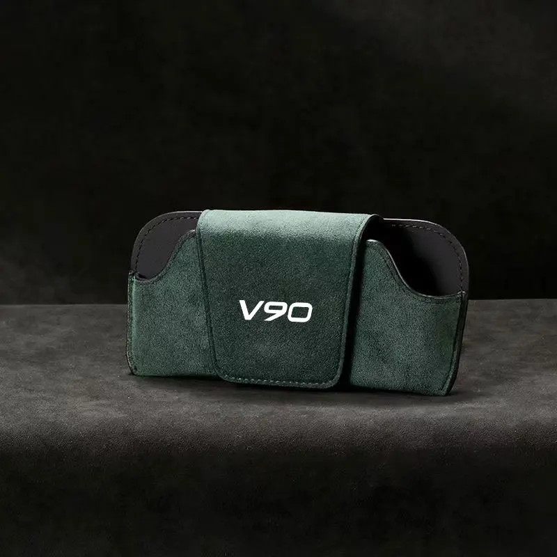 For Volvo V40 50 60 V90 Car Glasses Holder Clip Accesorios Interior Decoration Case Cover Eyeglass Organizer Sun Glasses Storage