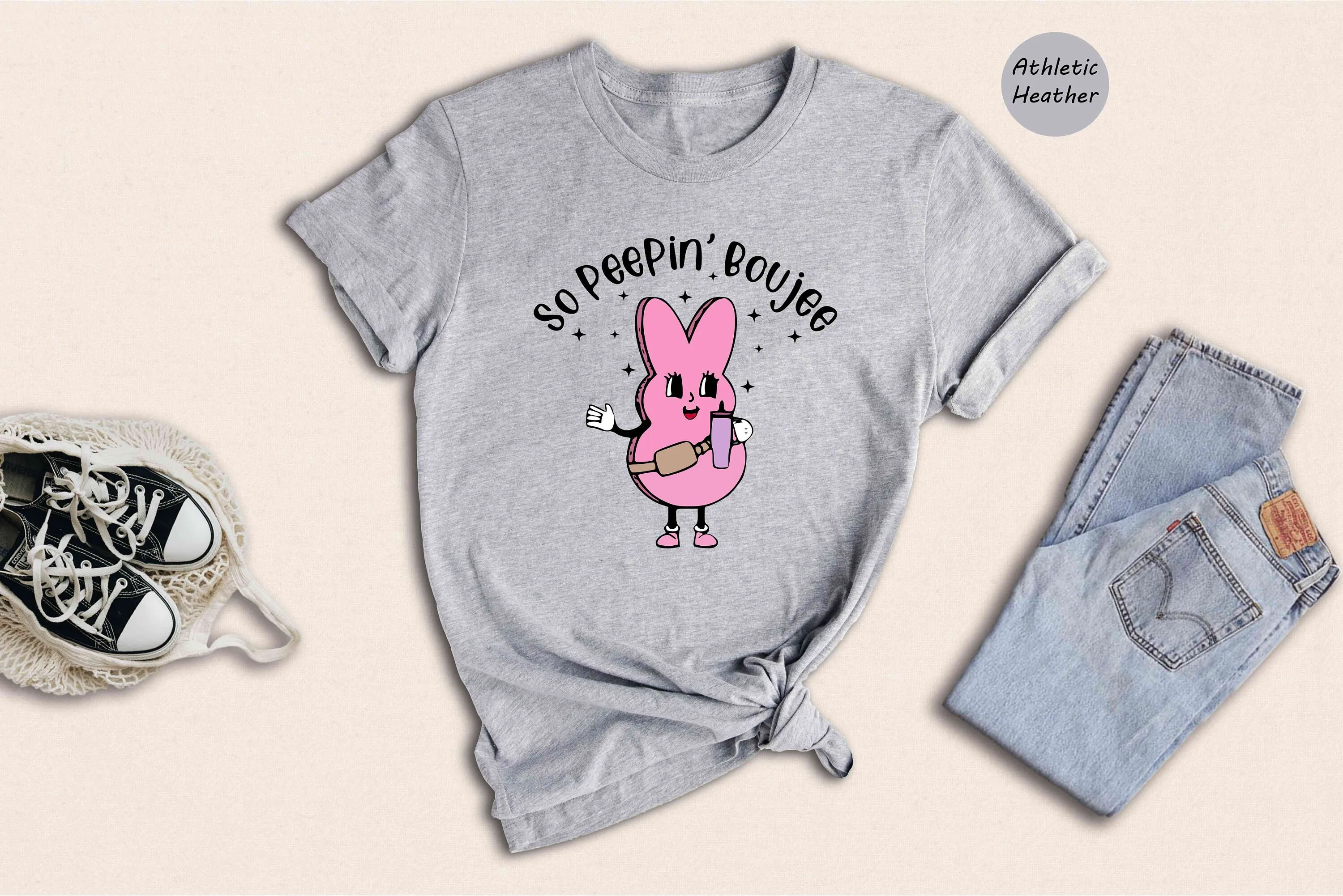 So Peepin Boujee T Shirt Easter 2024 Happy Cute Bunny