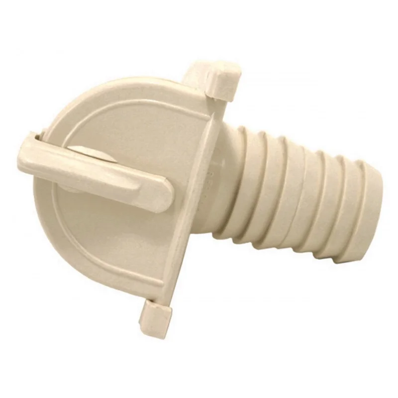 Valterra RF911 Fresh Water Inlet 1-3/8in x 1-1/4in Barbed Inlet Ivory Plastic-W