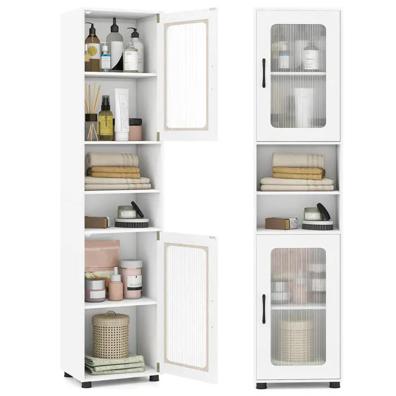 

Tall Bathroom Storage Cabinet 67 Inches Freestanding Storage Organizer-White