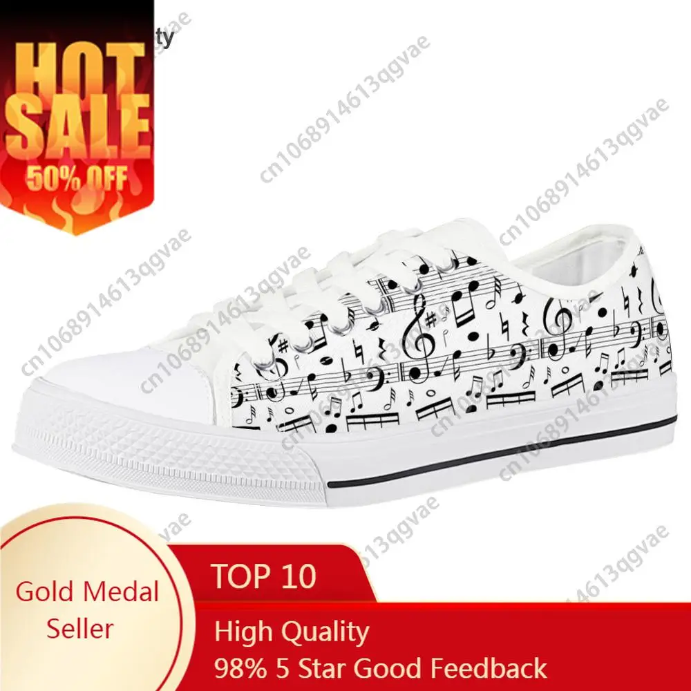 

Music Notes Print Piano Pattern Low Top High Quality Sneakers Mens Womens Teenager Canvas Sneaker Couple Shoes Custom Made Shoe