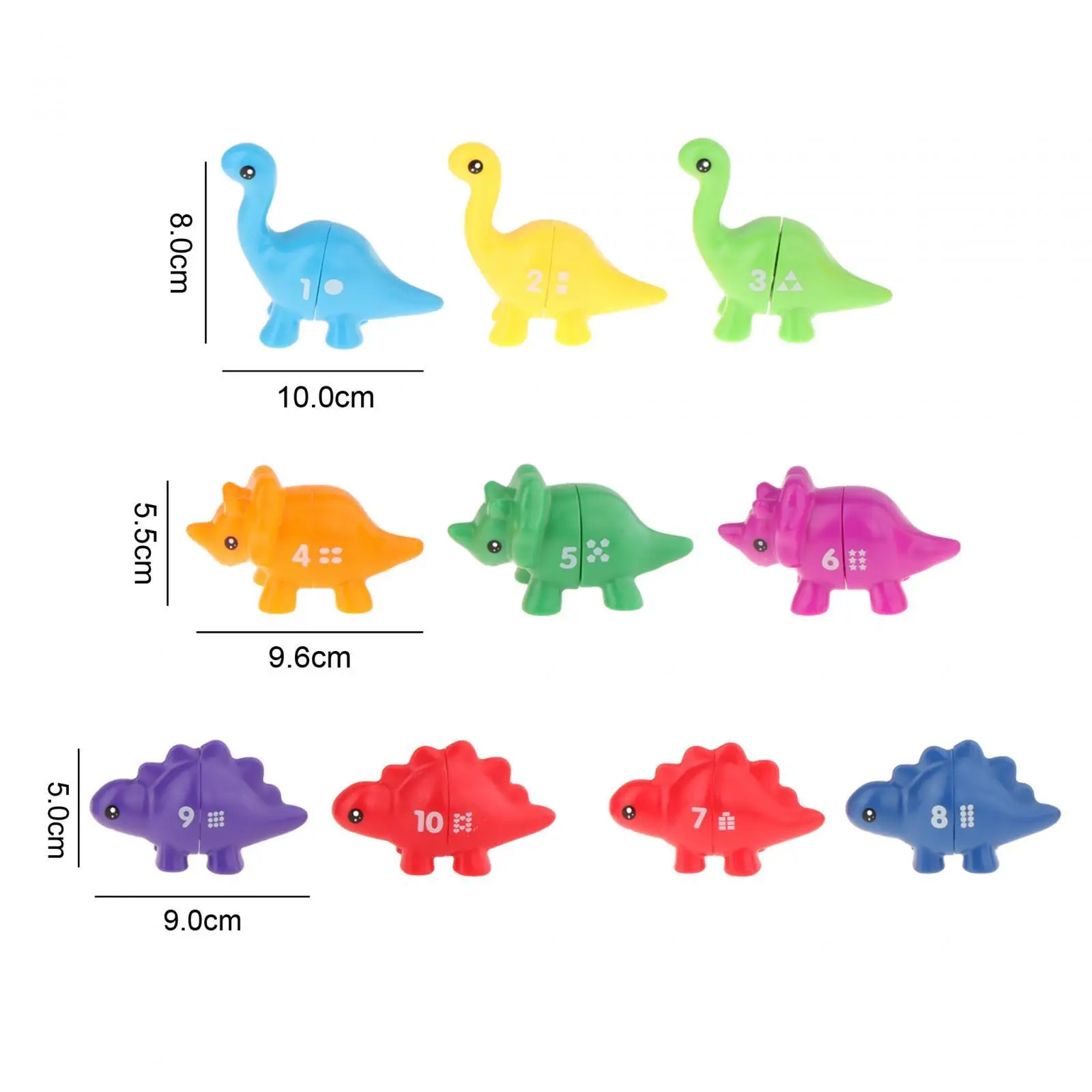 Juguete de dinosaurio de conteo para habilidades de construcción, desarrollo de la percepción del Color