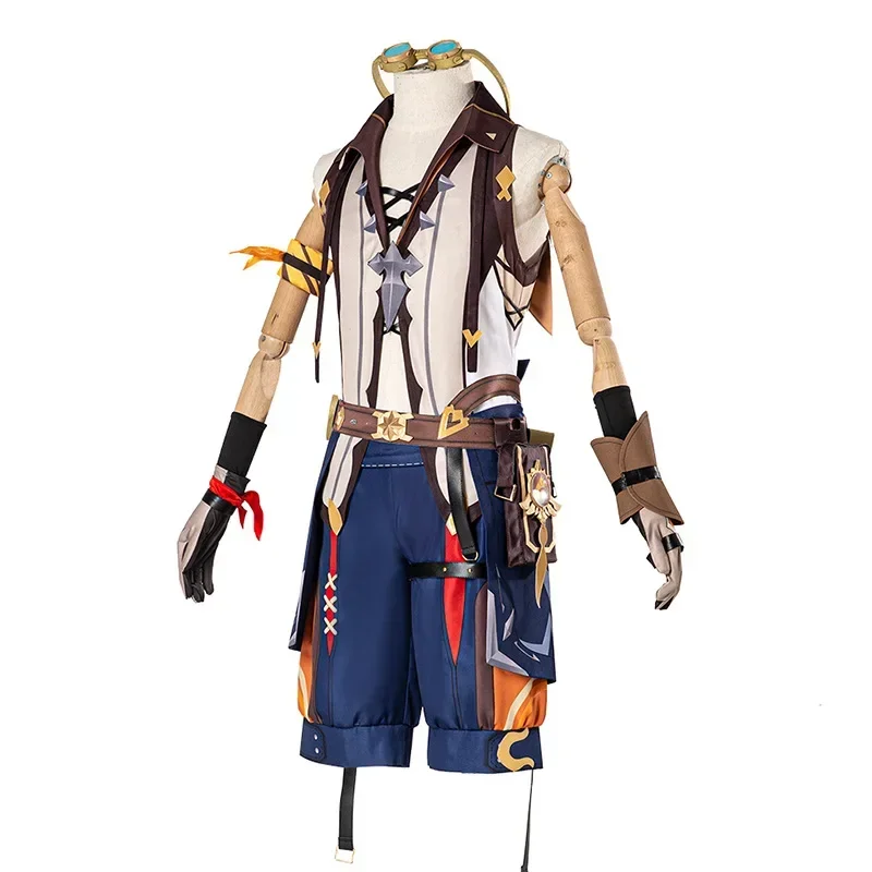 Costume de Cosplay Bennett de Genshin Impact avec Perruque, Uniforme de Jeu d'Anime, Tenue de ixd'Halloween, Ensembles Complets pour Homme et Garçon