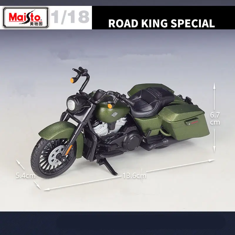 Maisto 1:18 Harley 2022 Road King Special Alloy Sports Motorcycle Model Simulation Street Racing Motorcycle Model Kids Toys Gift