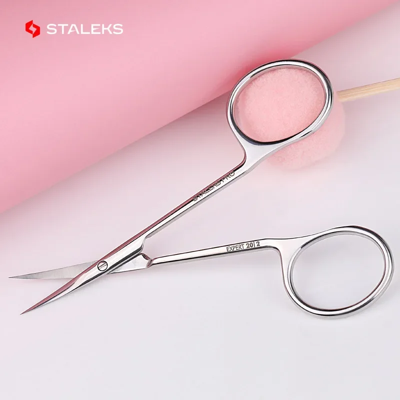 STALEKS SE-20-2 Nail Scissors High Quality Stainless Steel Elbow Eyebrow Scissors Profession Trim Nose Hair Makeup Tool