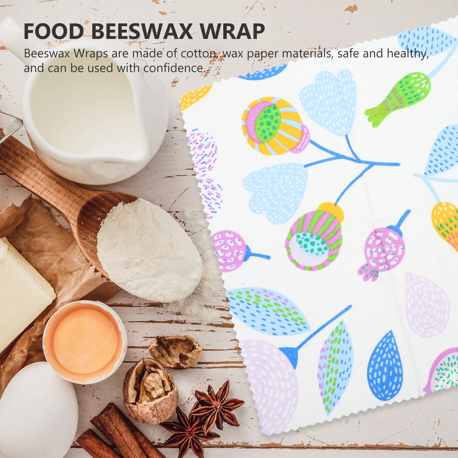 

3Pcs Organic Beeswax Cloth Reusable Food Wrapping Sheets for Sandwiches Fruits Vegetables Non-Stick Beeswax Food Wrap