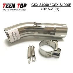 51mm Motorcycle Exhaust For Suzuki GSXS1000 GSXS1000F Exhaust Middle Link Pipe 15-21 GSX-S1000/F Escape Moto Mid Connect Tube