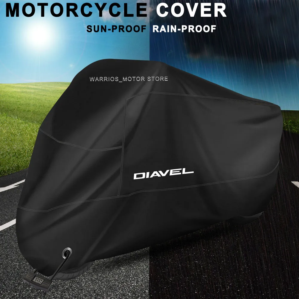 

Motorcycle Cover Waterproof All Season Dustproof Snowproof Uv Protective Outdoor Scooter Rain Cover For DUCATI DIAVEL 2011-2015