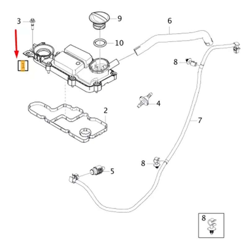 

A80X-Engine Valve Cover Crankcase Vent Oil Cooler Trap 31480754 For Volvo 2.0 Petrol XC40/EX40/EC40 S90 V90 VA2248164