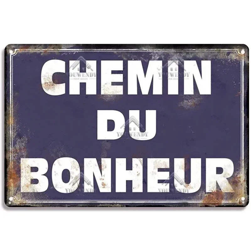 Vintage French Quote Metal Tin Sign Set Retro Toilettes Aperos Bar Pub Wall Art Decor for Man Cave Kitchen Rustic Iron Painting - view 2