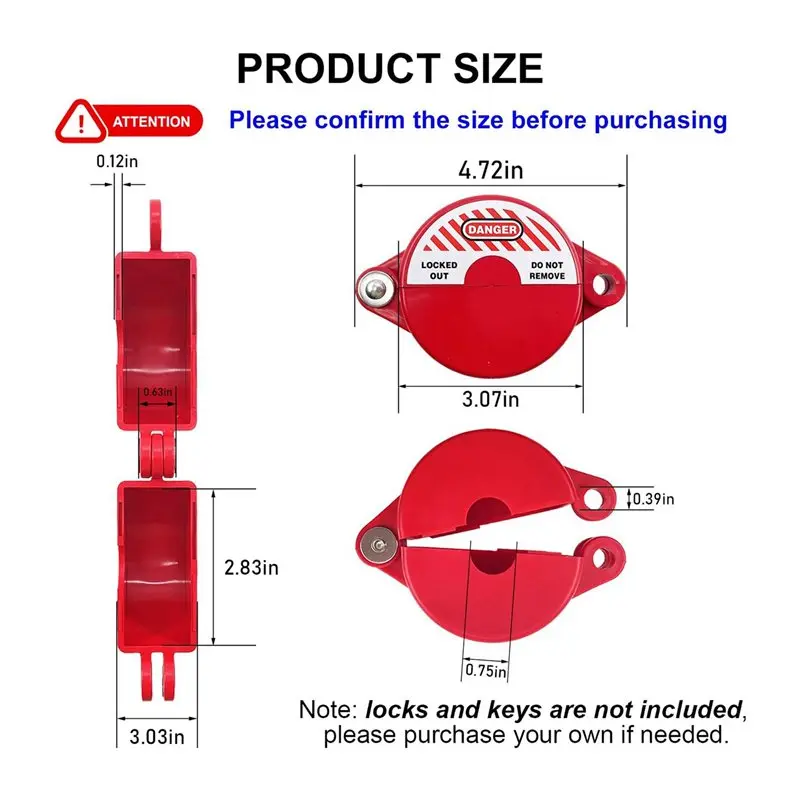 AAAN-10X Outdoor Faucet Lock With Safety Padlock Water Spigot Lock, Hose Bib Lock For 1 To 2-1/2 In Dia Valve Handles, Faucet