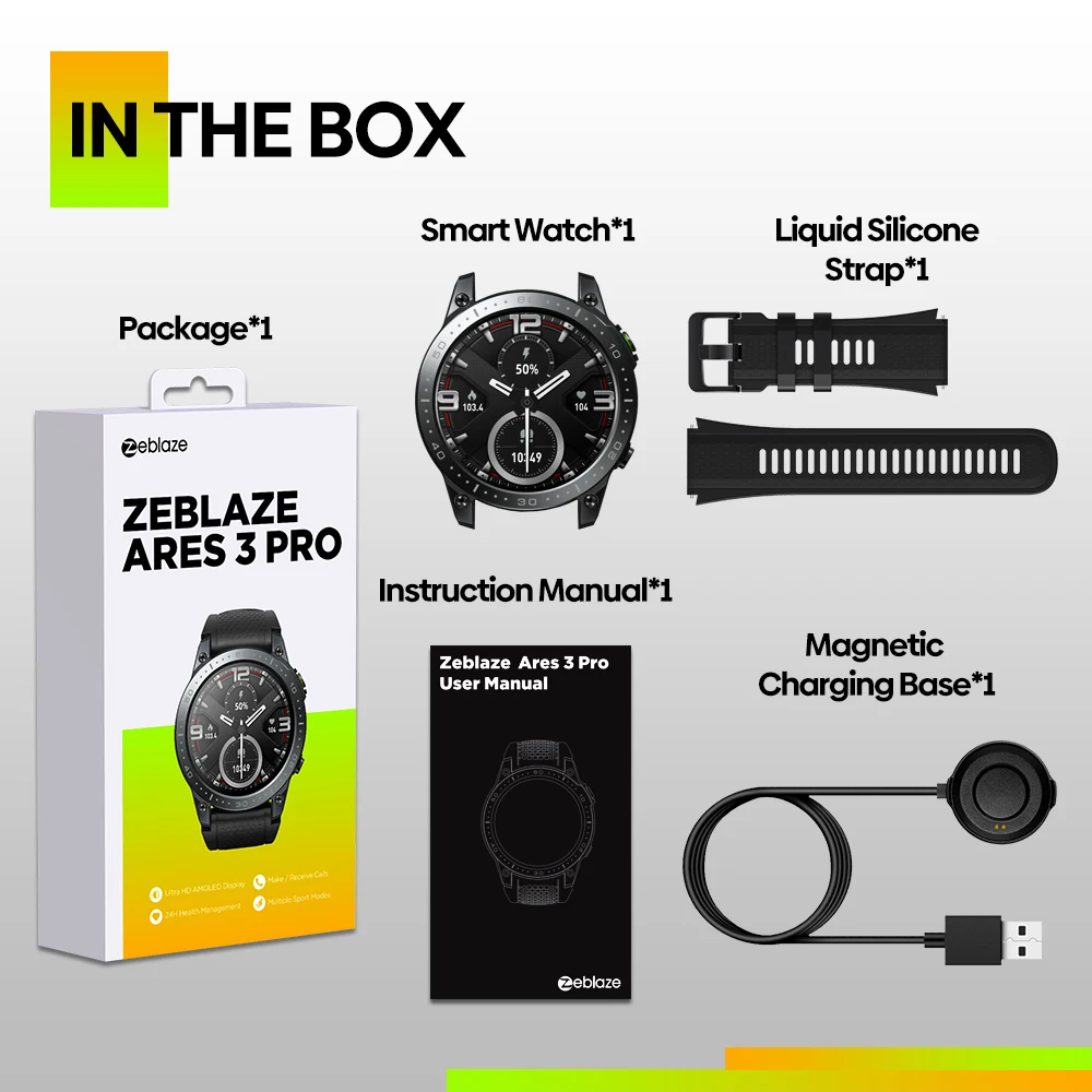 Zeblaze Ares 3 Pro Smart Watch Men Outdoor Military Grade Toughness HIFI Bluetooth Phone Call Smartwatch Ultra HD AMOLED Display